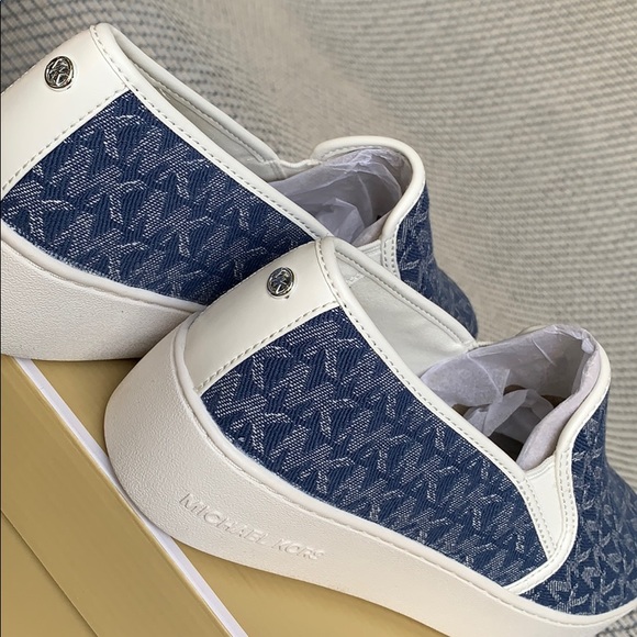 MICHAEL KORS TEDDY SLIP ON DENIM JACQUARD DENIM/Op - Picture 11 of 16